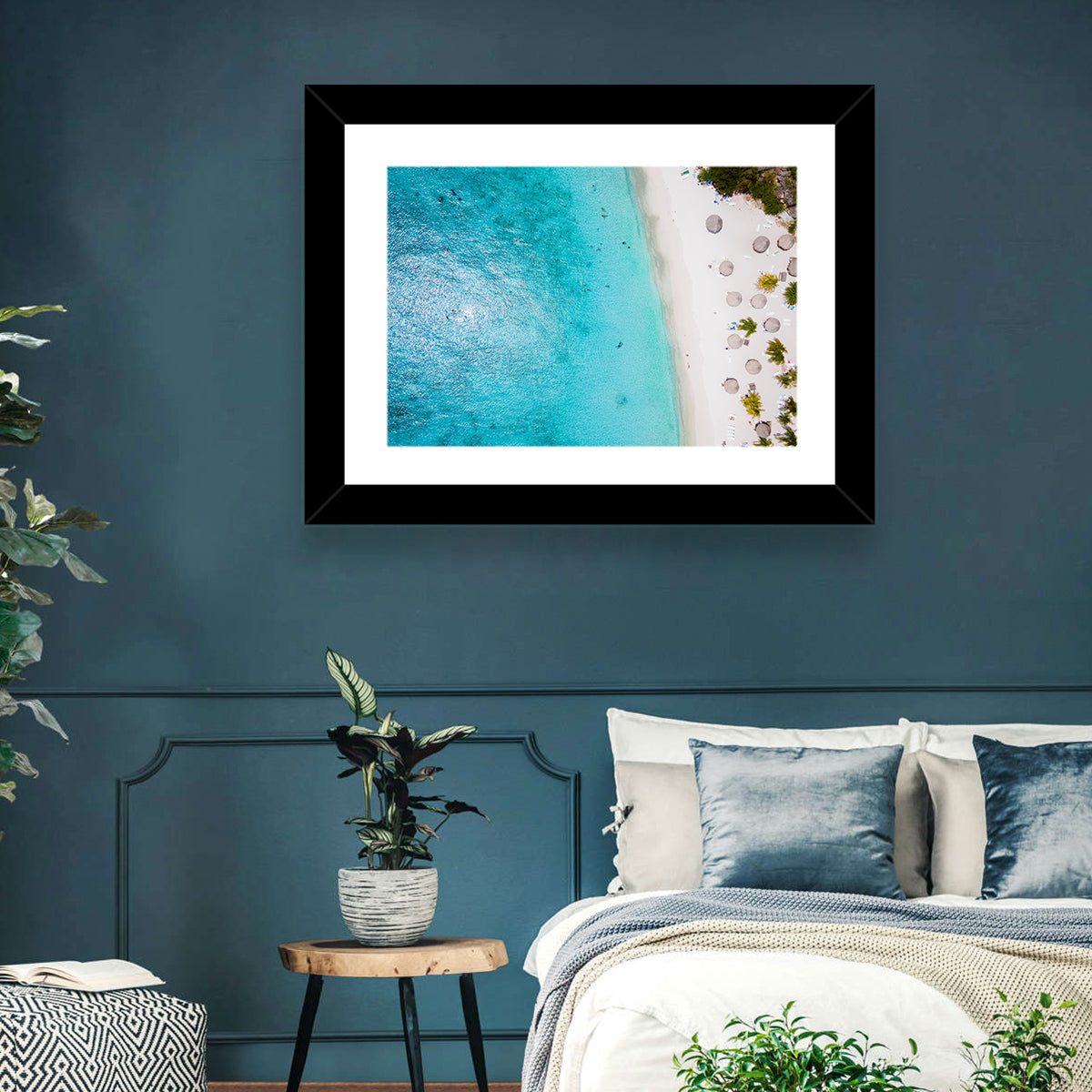 Cas Abou Aerial Shoreline Wall Art in a room, landscape