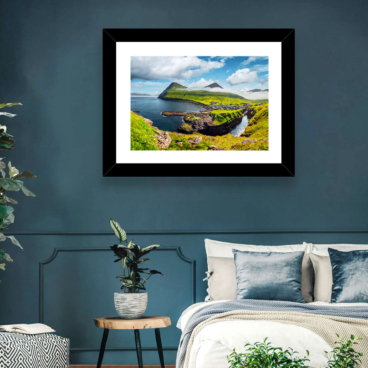 Gjógv Harbor Coastal Village Wall Art
