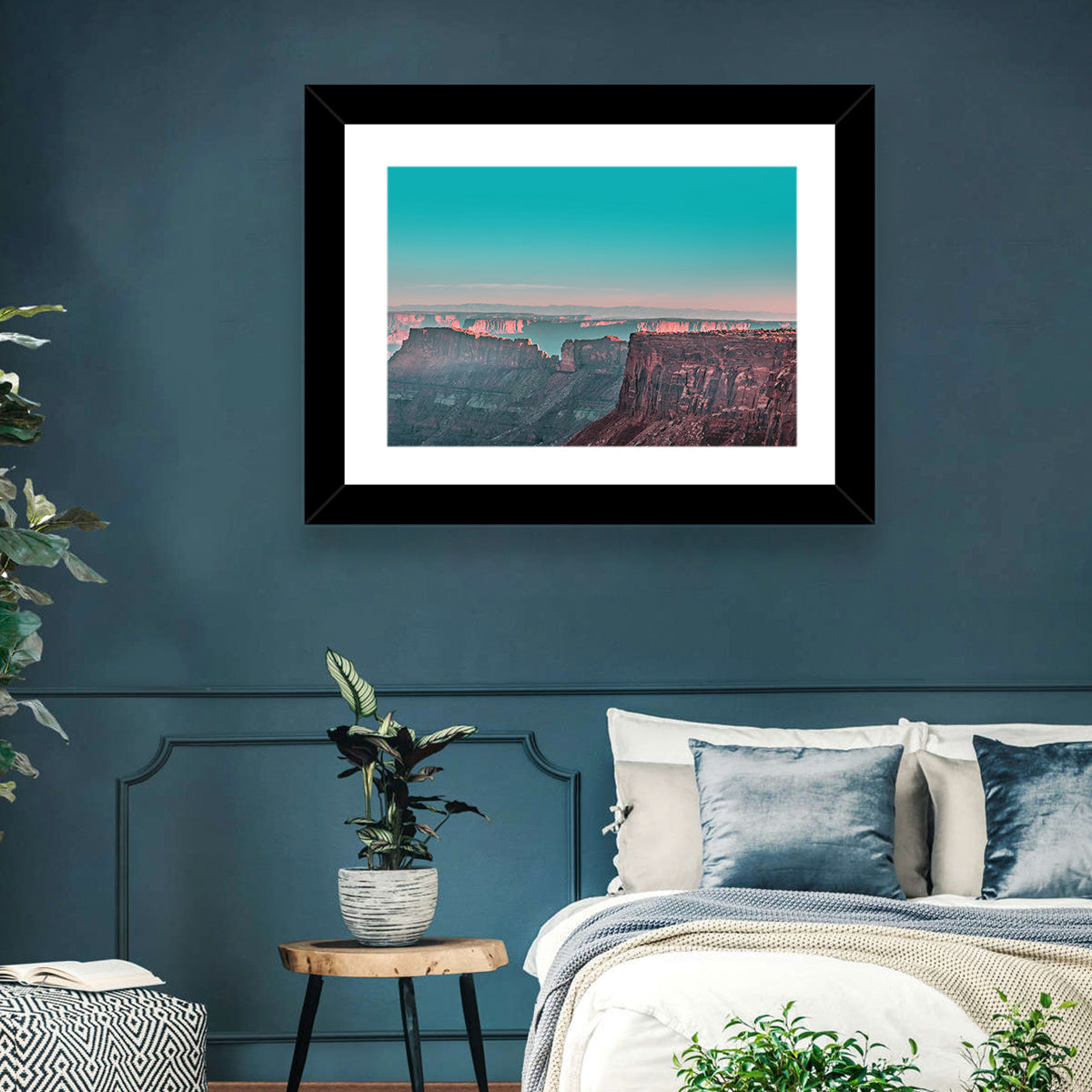 Sunlit Canyon Rim at Dusk Wall Art