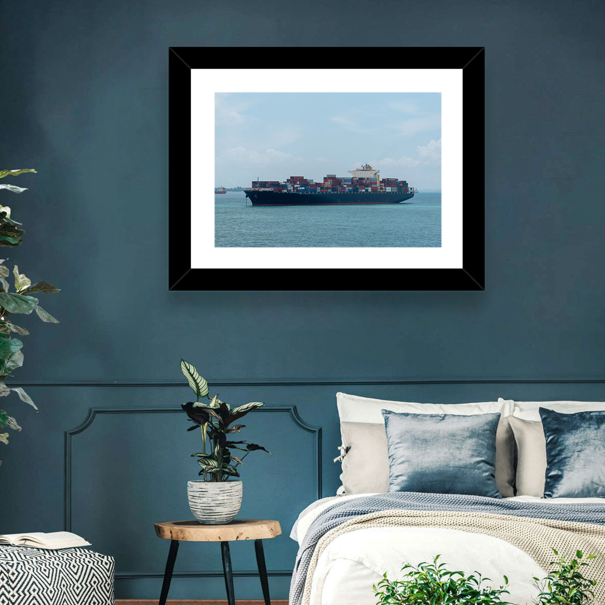 Harbor Container Ship at Sea Wall Art