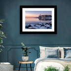 Urk Lighthouse Winter Twilight Harbor Wall Art