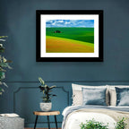 Golden Field and Green Hillside Wall Art