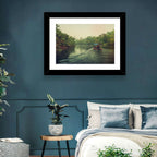Misty Long-tail Boat on River Kwai Wall Art