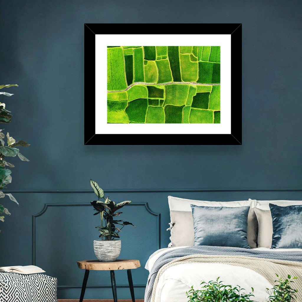Verdant Rice Terrace Grid Wall Art