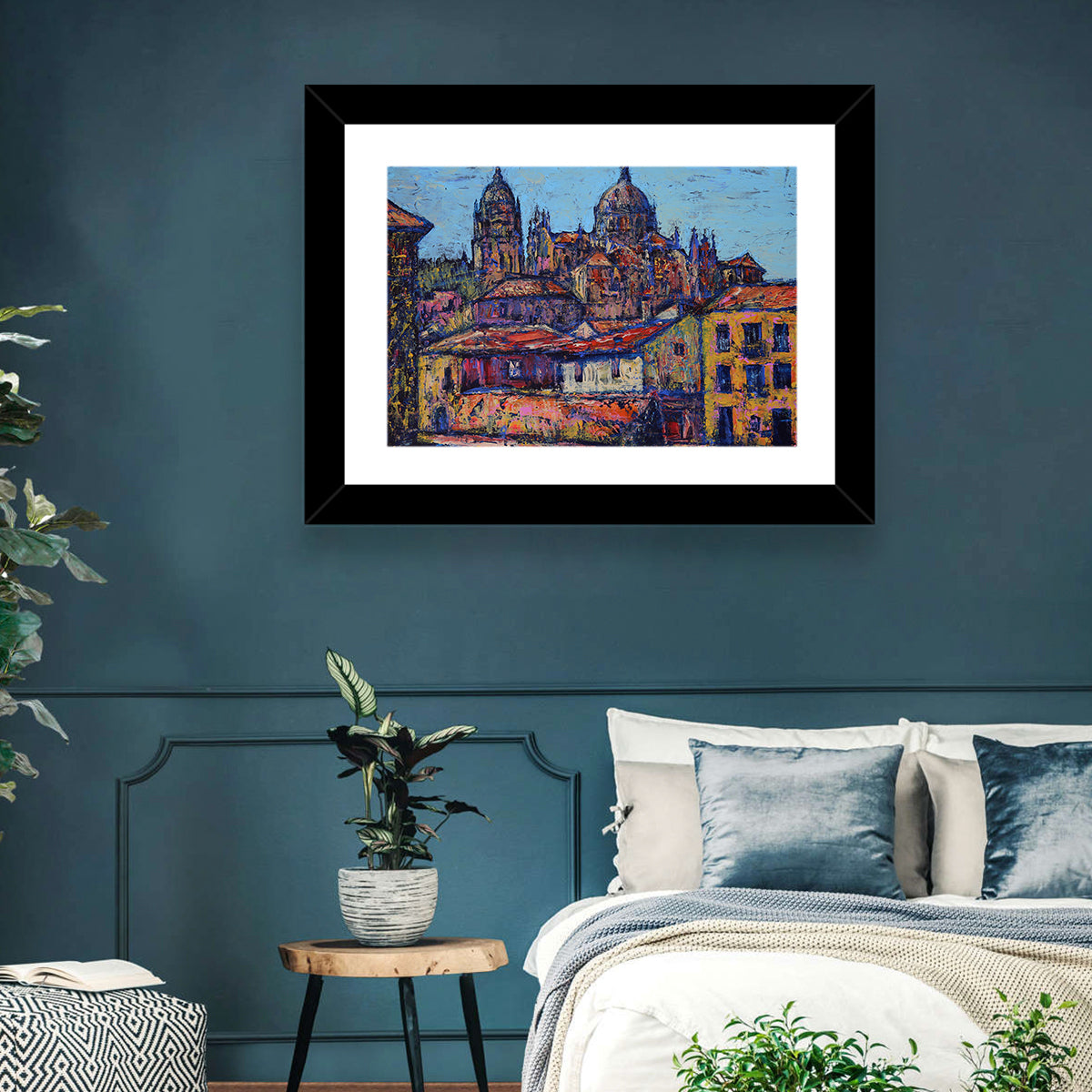 Salamanca Cathedral Rooftops Wall Art in a room, landscape