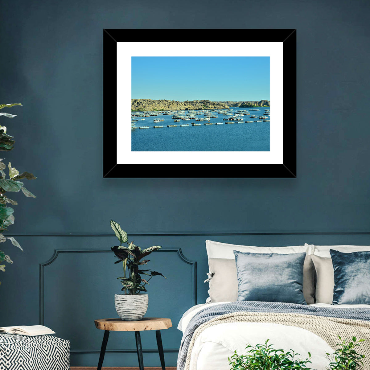 Philae Harbor, Lake Nasser Wall Art in a room, landscape