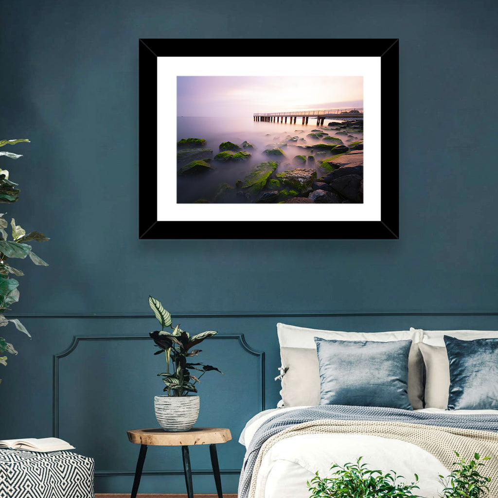Florya Beach Pier at Lavender Dusk Wall Art