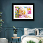 White and Gold Rose Bouquet Wall Art