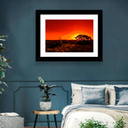 Savanna Sunset with Giraffe Wall Art