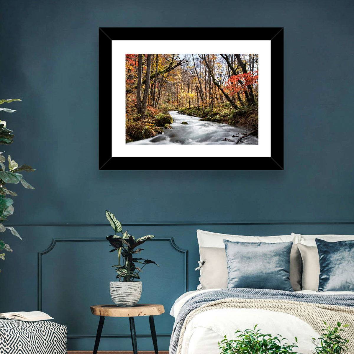 Sunlit Forest Stream Wall Art