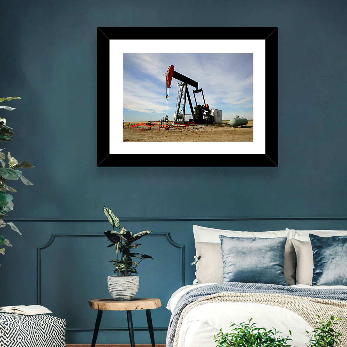 Pump Jack with Storage Tank Wall Art in a room, landscape