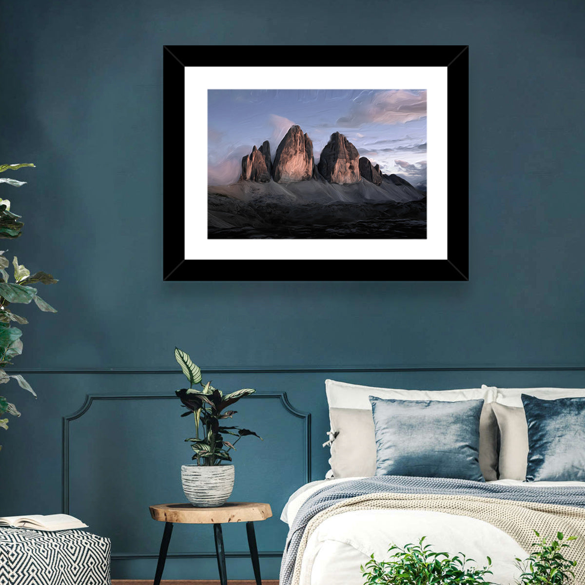Tre Cime at Dusk Wall Art in a room, landscape