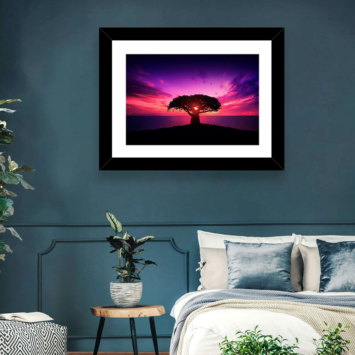 Baobab Sunset Silhouette Wall Art