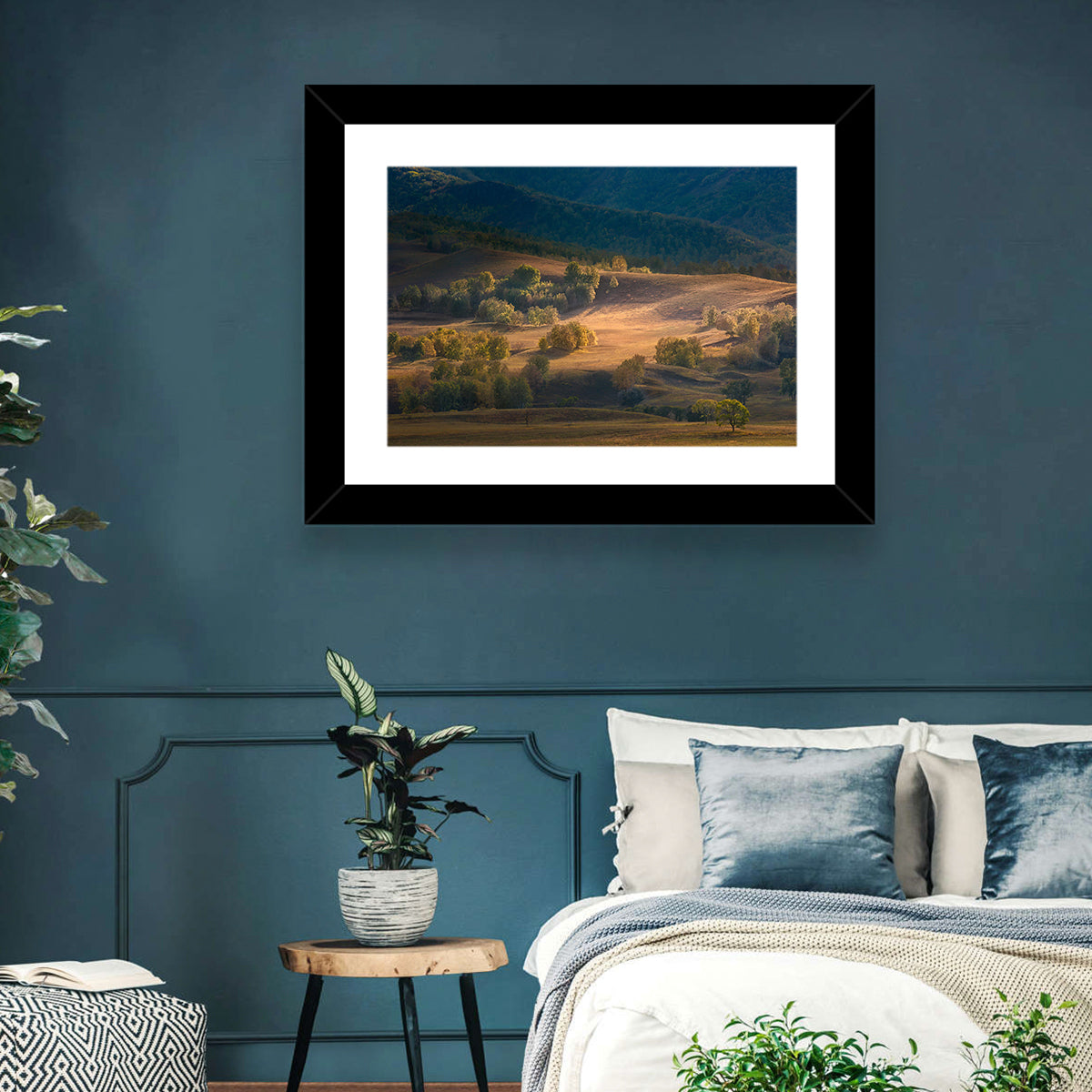 Bashang Plateau Golden Hour Wall Art in a room, landscape