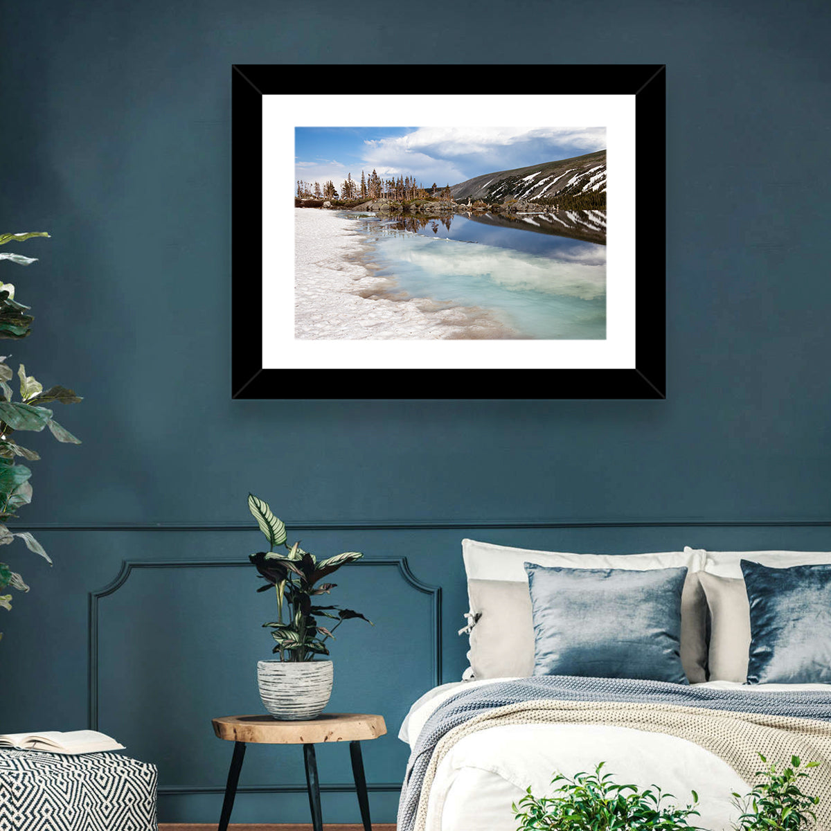 Lake Isabelle Reflection Wall Art in a room, landscape