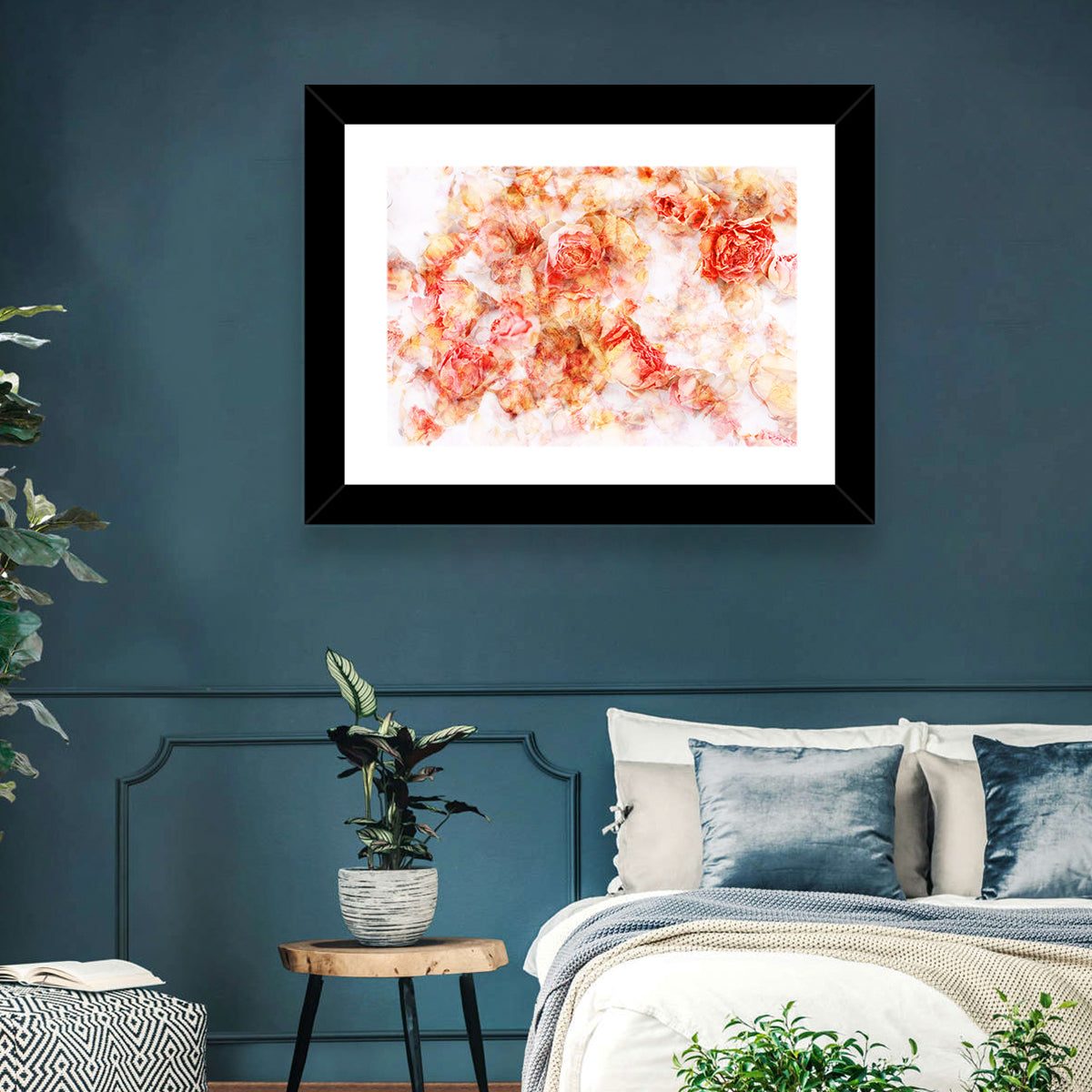 Scattered Dried Rose Petals Wall Art in a room, landscape
