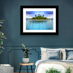 Mirrored Tropical Island Lagoon Wall Art