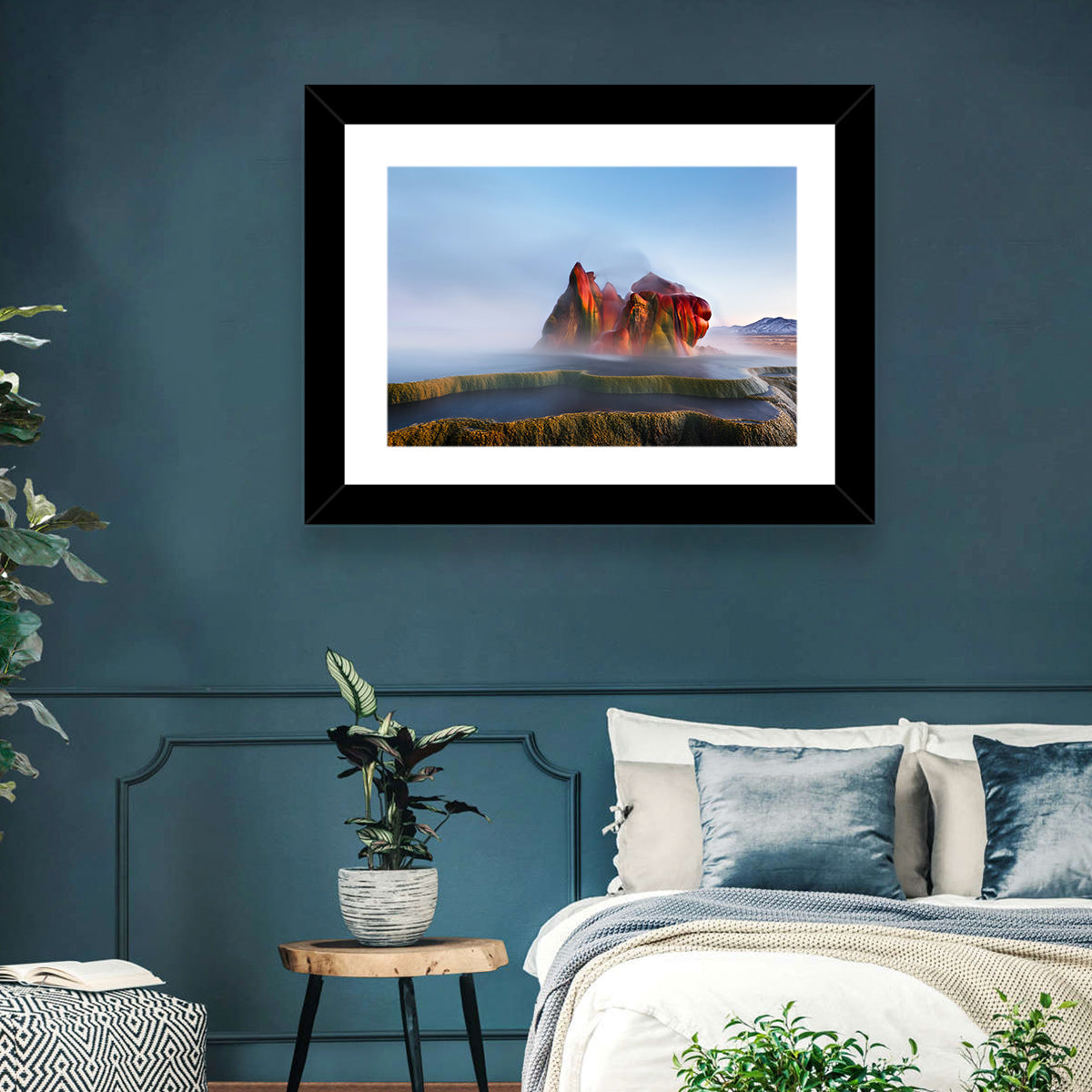 Fly Geyser Nevada Wall Art in a room, landscape