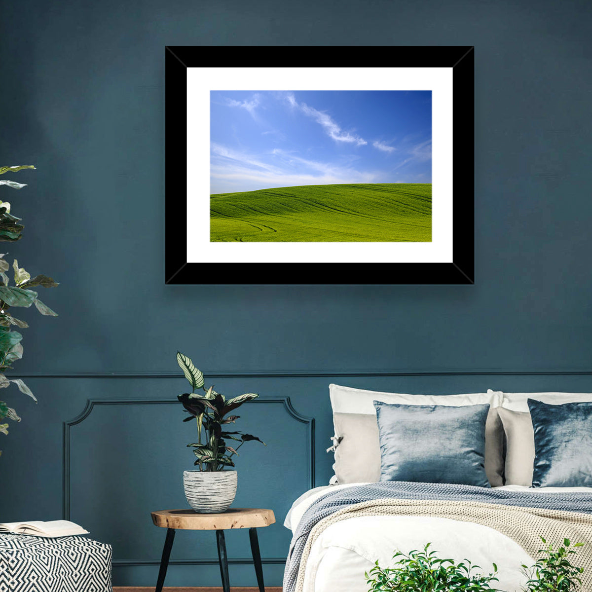 Rolling Green Hill with Blue Sky Wall Art