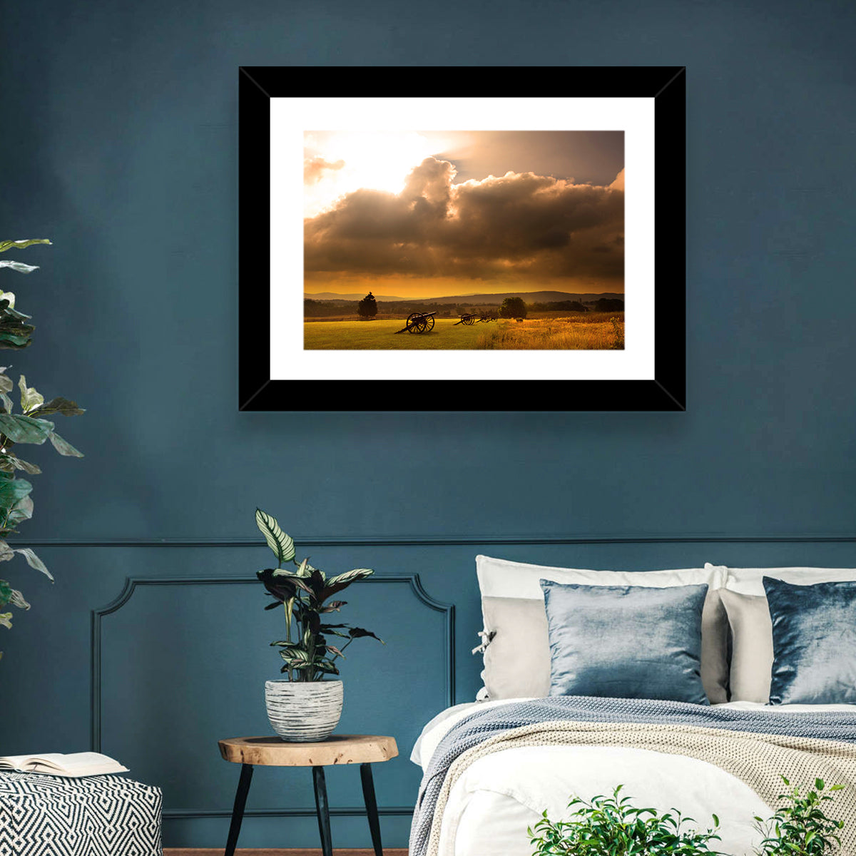 Antietam Civil War Battlefield Wall Art in a room, landscape