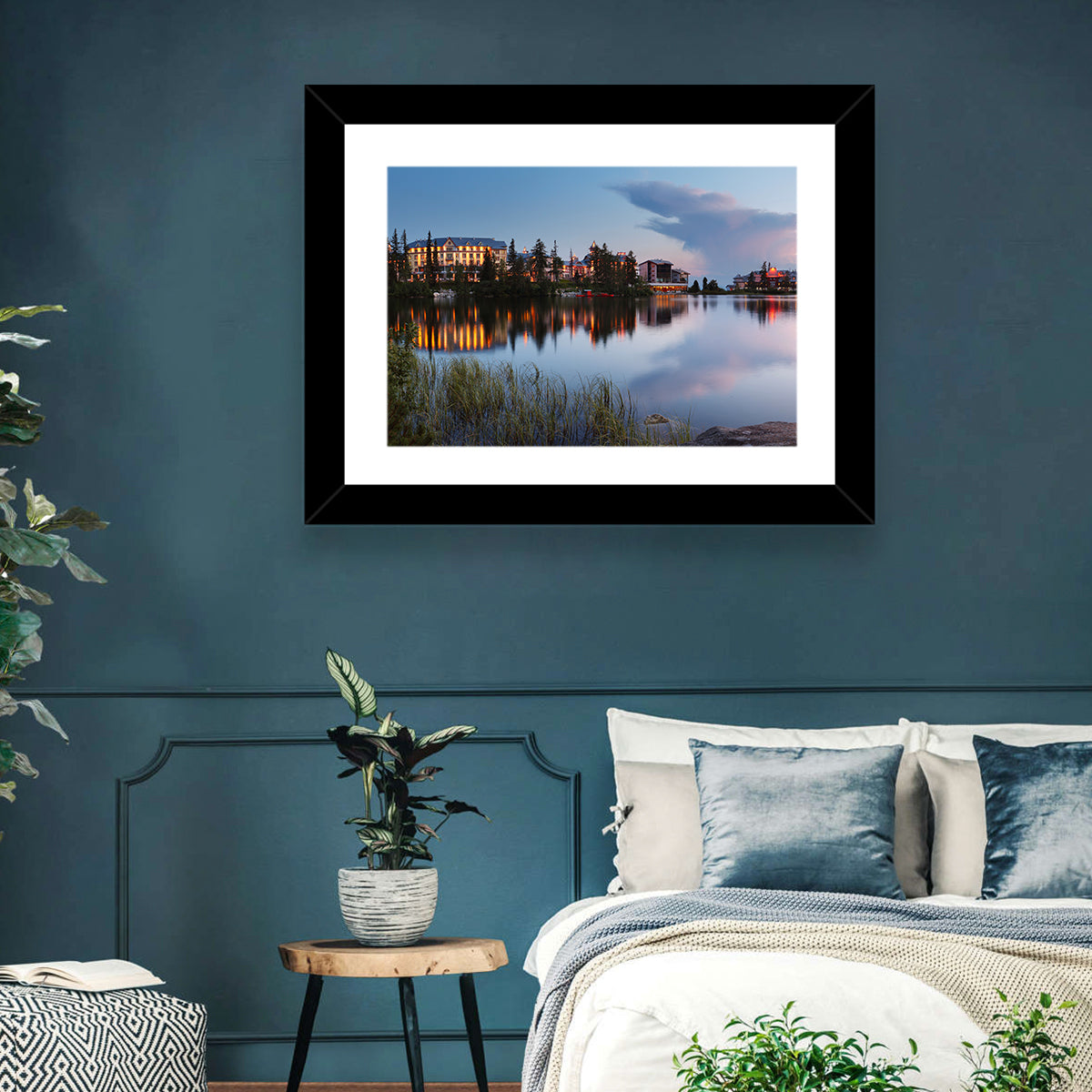 Štrbské Pleso at Dusk Wall Art in a room, landscape