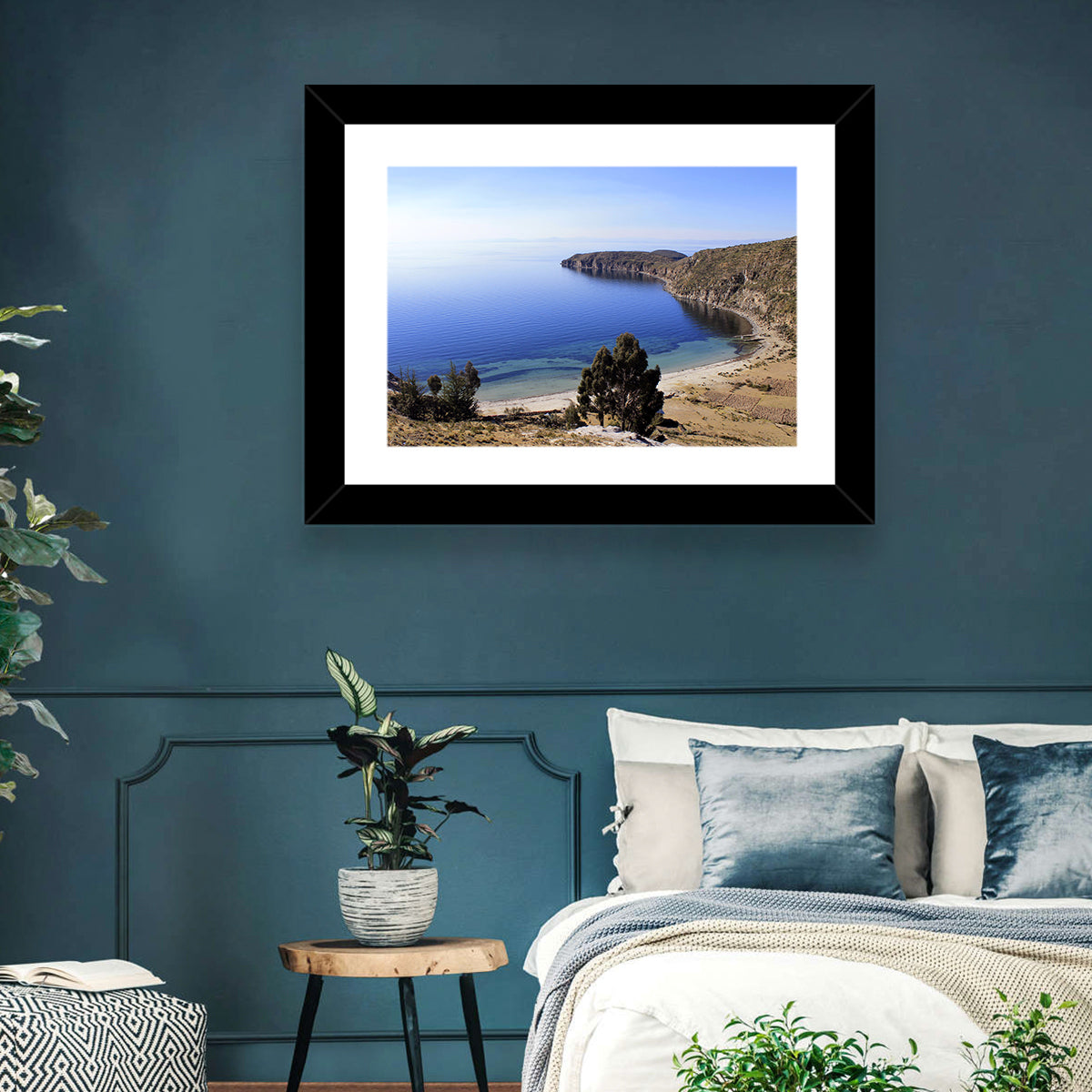 Titicaca Cliffs and Turquoise Water Wall Art