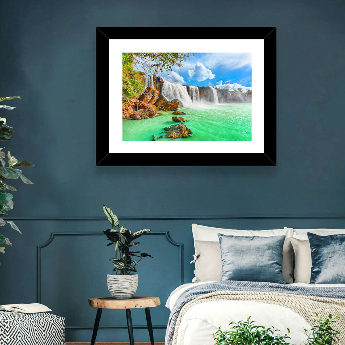 Dray Nur Waterfall Wall Art in a room, landscape