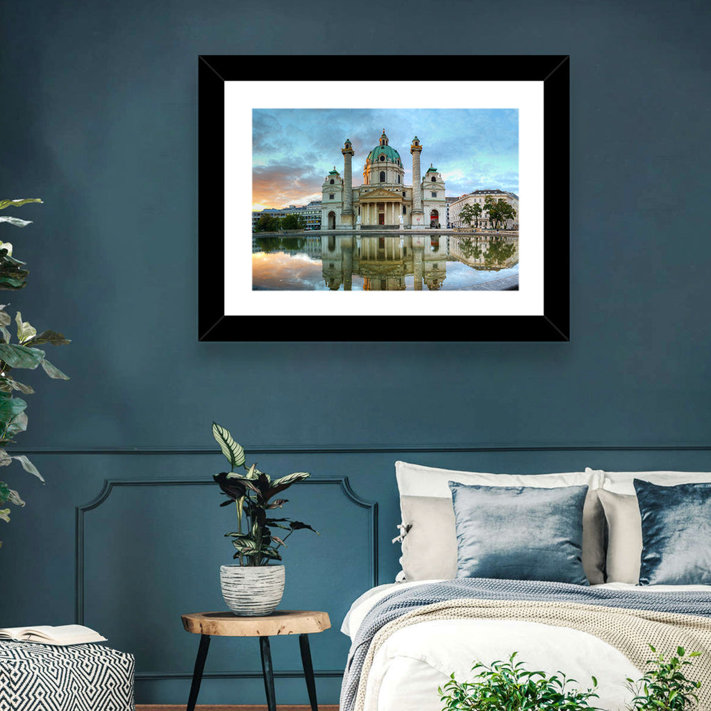 Karlskirche at Golden Hour Wall Art
