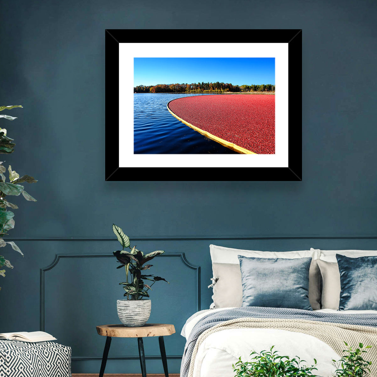Flooded Cranberry Bog Wall Art in a room, landscape
