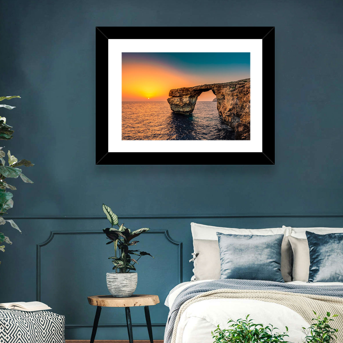 Azure Window Sunset, Dwejra Wall Art in a room, landscape
