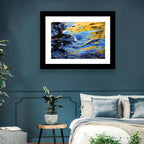 Flowing Stream with Golden Reflections Wall Art