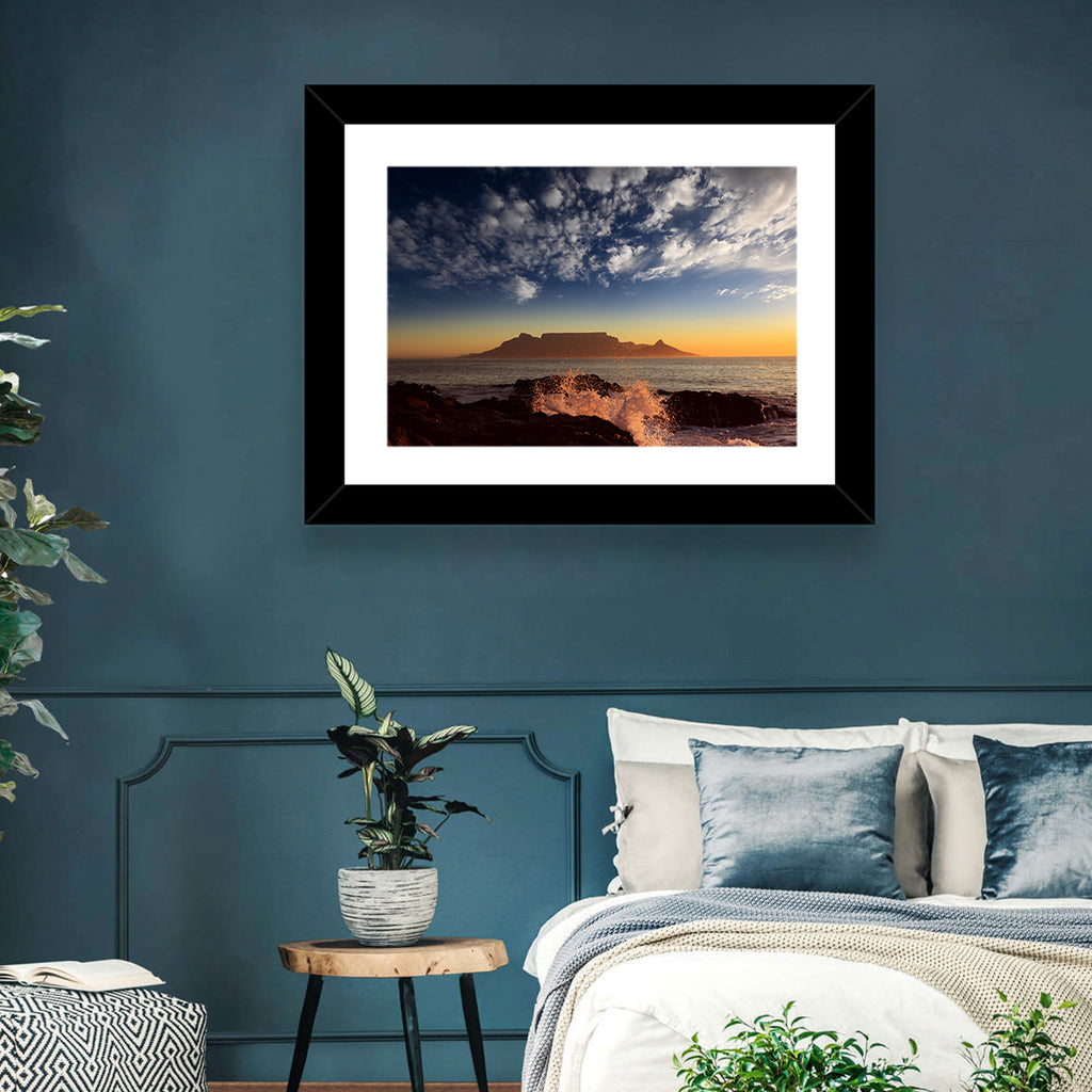 Table Mountain Sunset Silhouette Wall Art