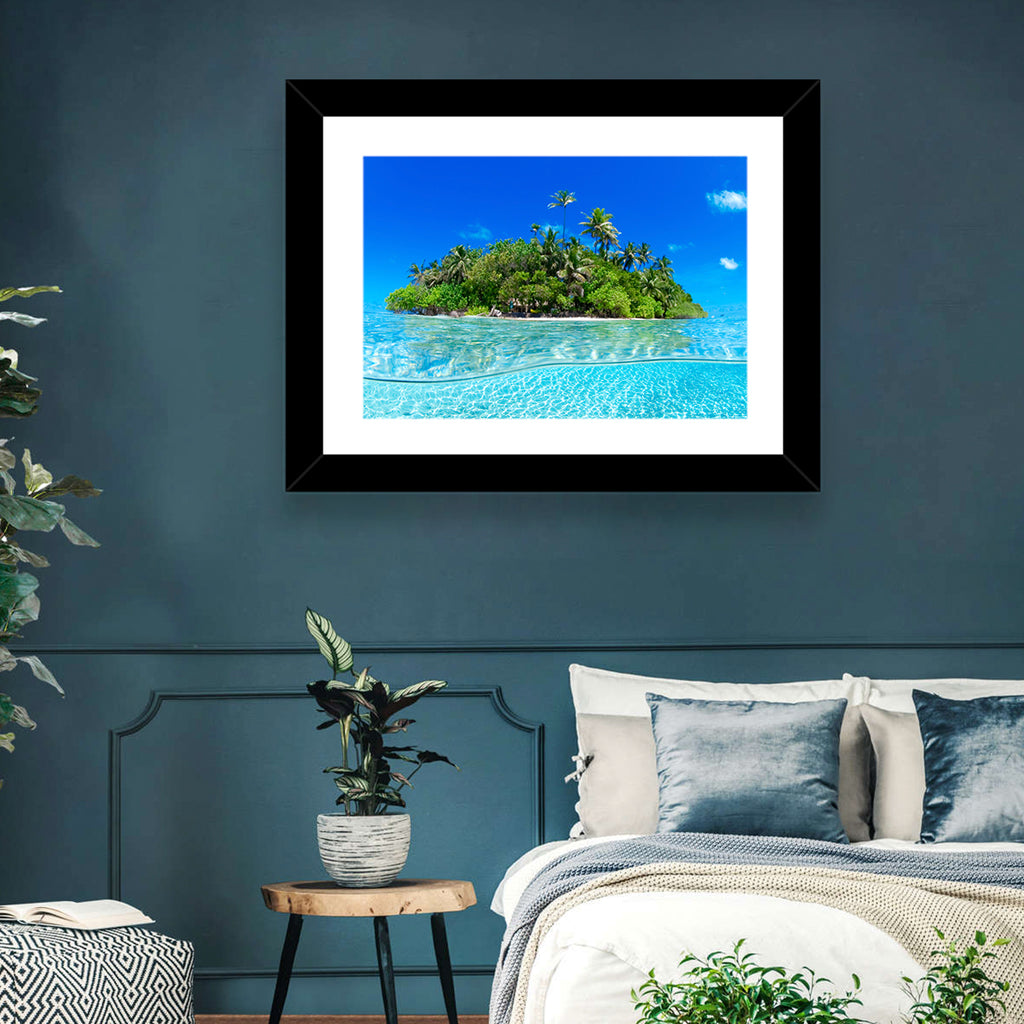 Tropical Island Lagoon Split-level Seascape Wall Art