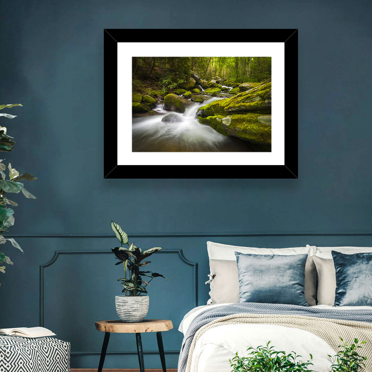 Gatlinburg Park Stream Wall Art in a room, landscape