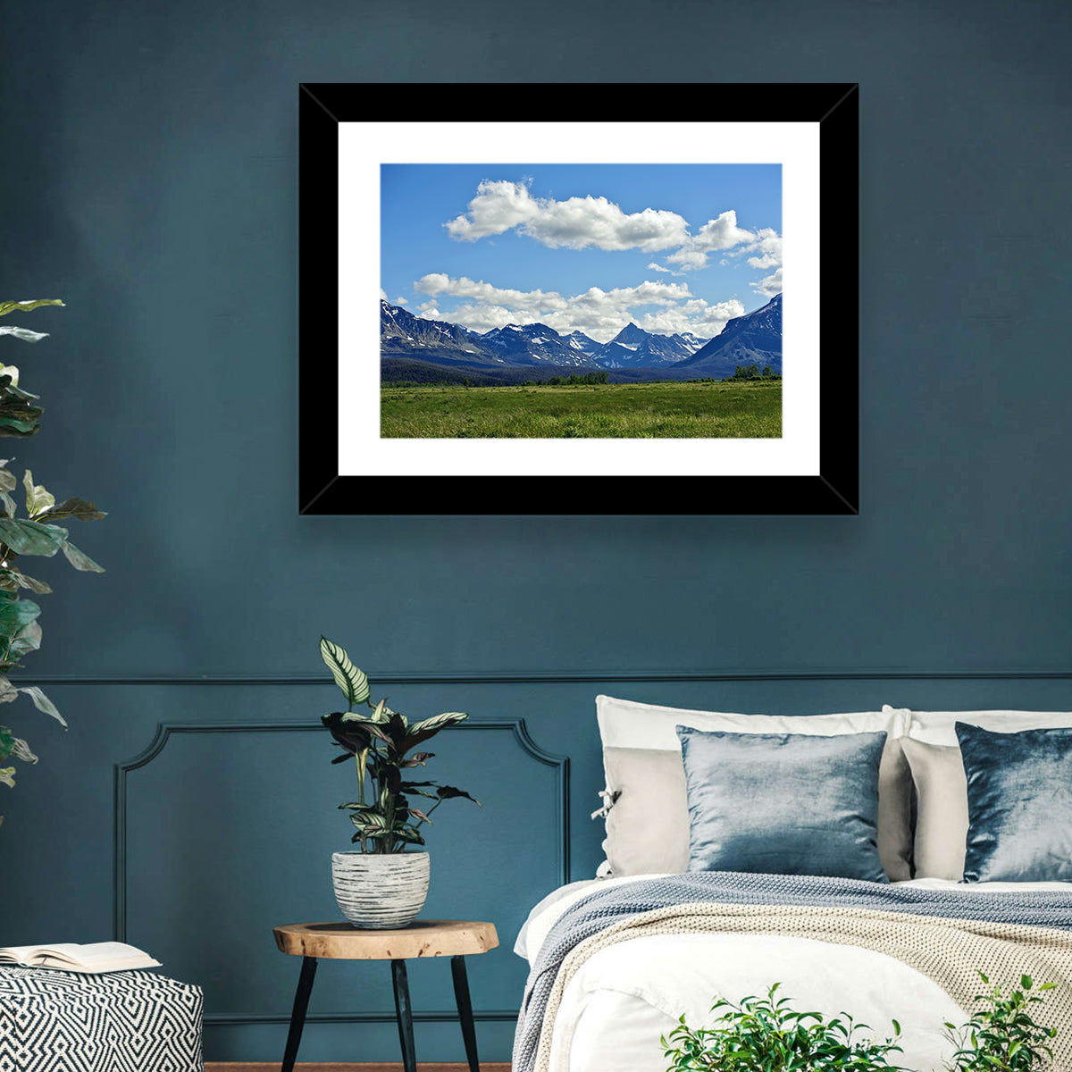 Montana Rocky Mountains Wall Art in a room, landscape