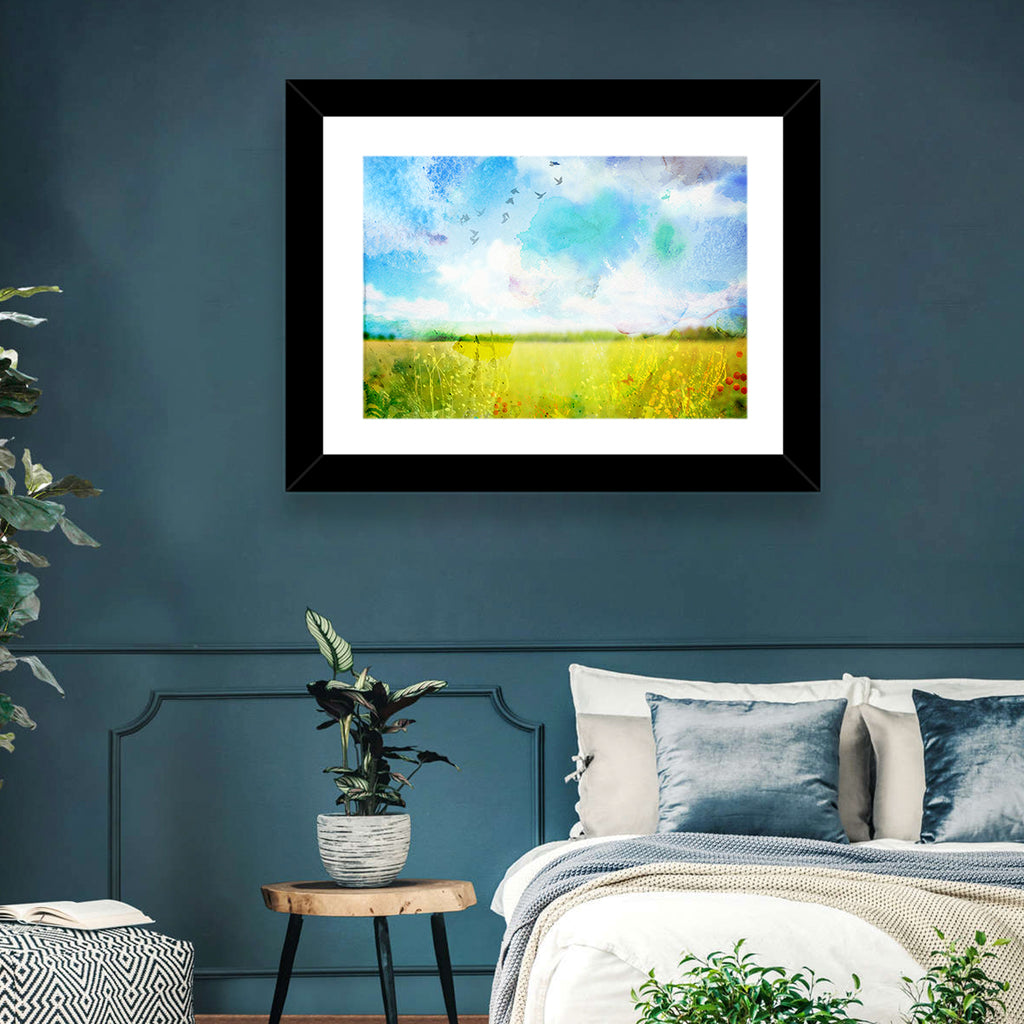 Watercolor Wildflower Field Wall Art