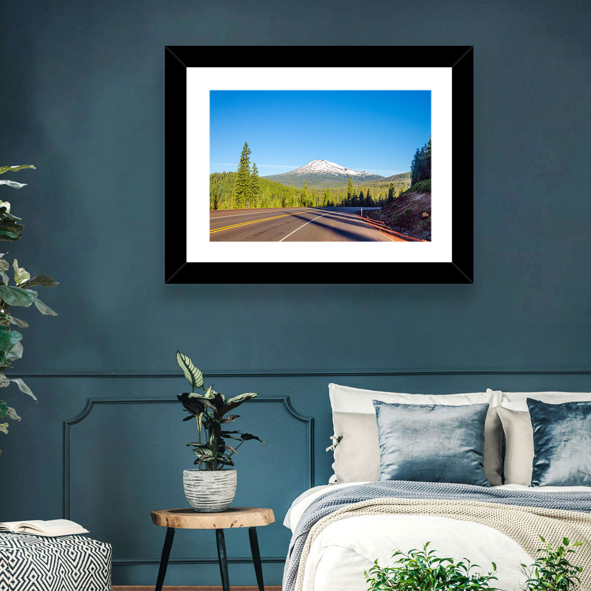 Highway to Mount Bachelor Wall Art in a room, landscape