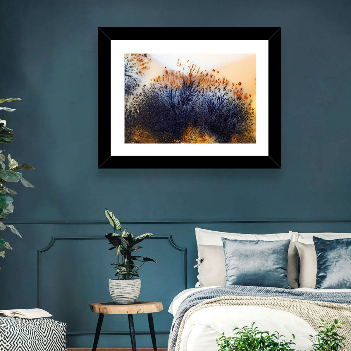 Moss Agate Study Wall Art in a room, landscape