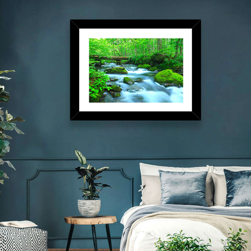 Mossy Forest Stream Wall Art