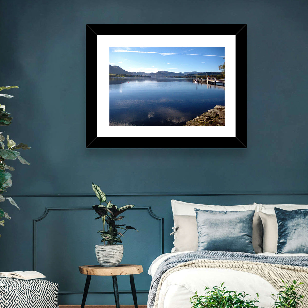Lake Ullswater Pier Wall Art in a room, landscape