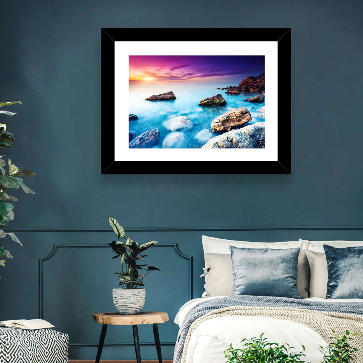 Rocky Beach Sunset Wall Art