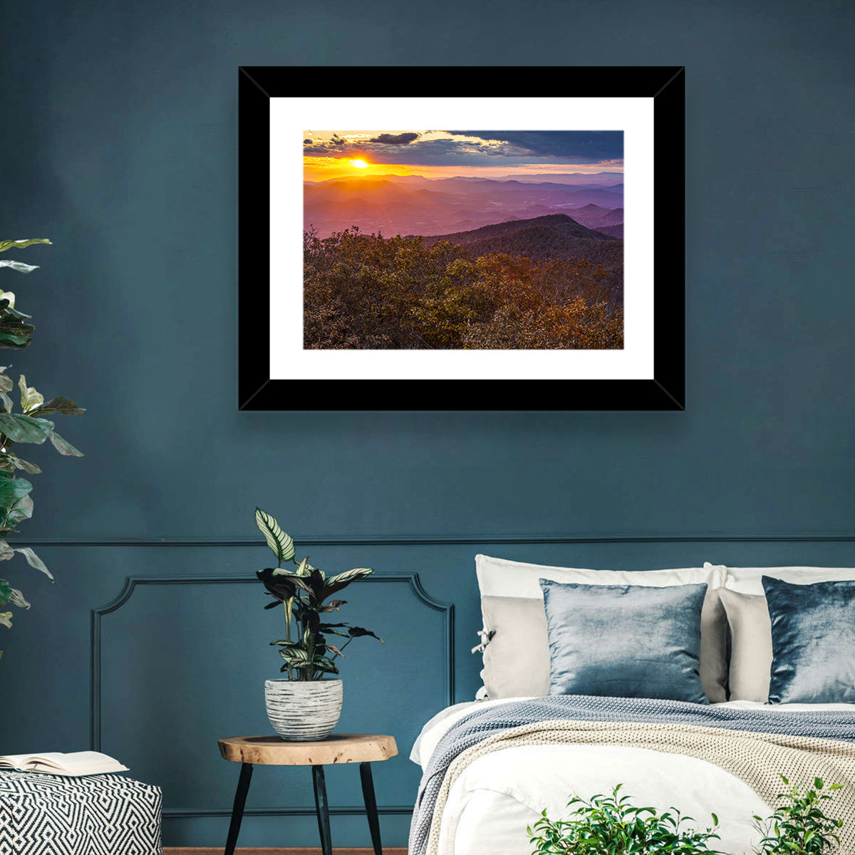 Blue Ridge Sunset Over Autumn Ridges Wall Art