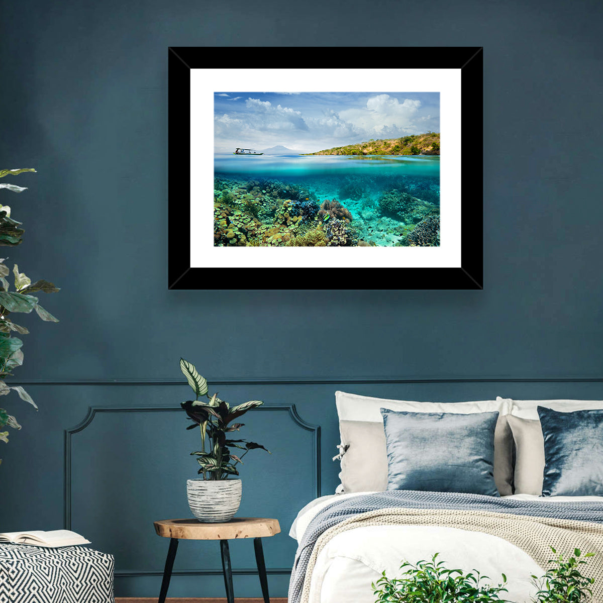 Menjangan Island Split View Wall Art in a room, landscape