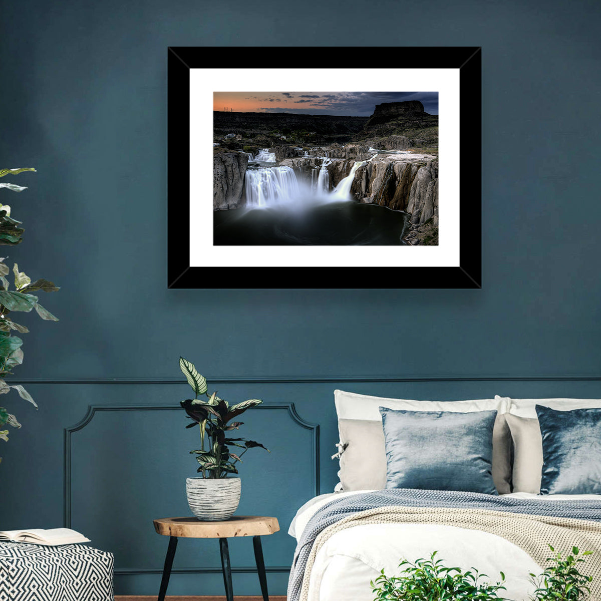 Shoshone Falls at Dusk Wall Art in a room, landscape