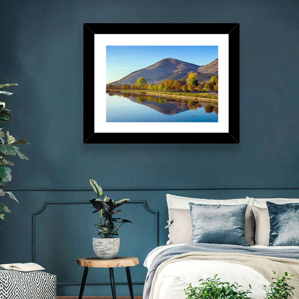 Trebišnjica River Reflection, Trebinje Wall Art in a room, landscape