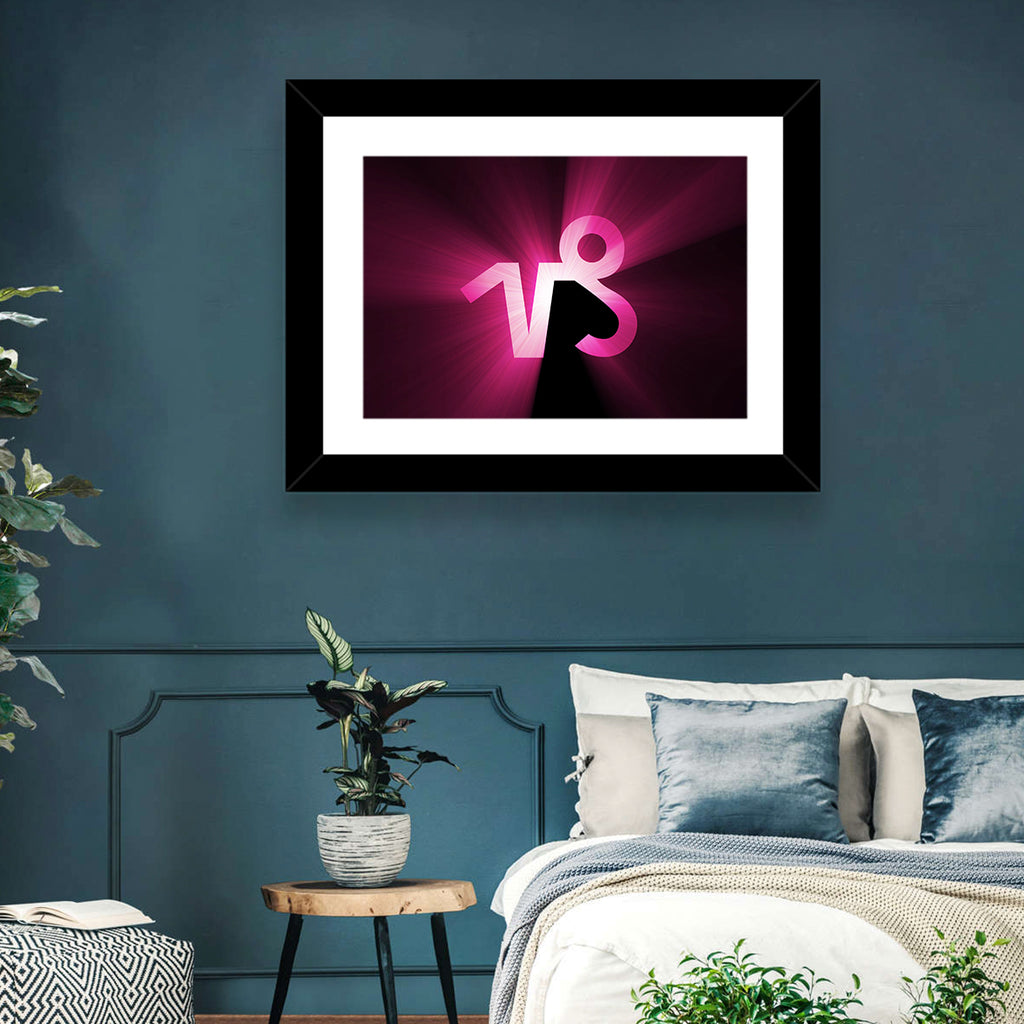 Glowing Capricorn Symbol Wall Art
