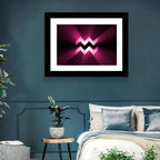 Magenta Aquarius Symbol Wall Art