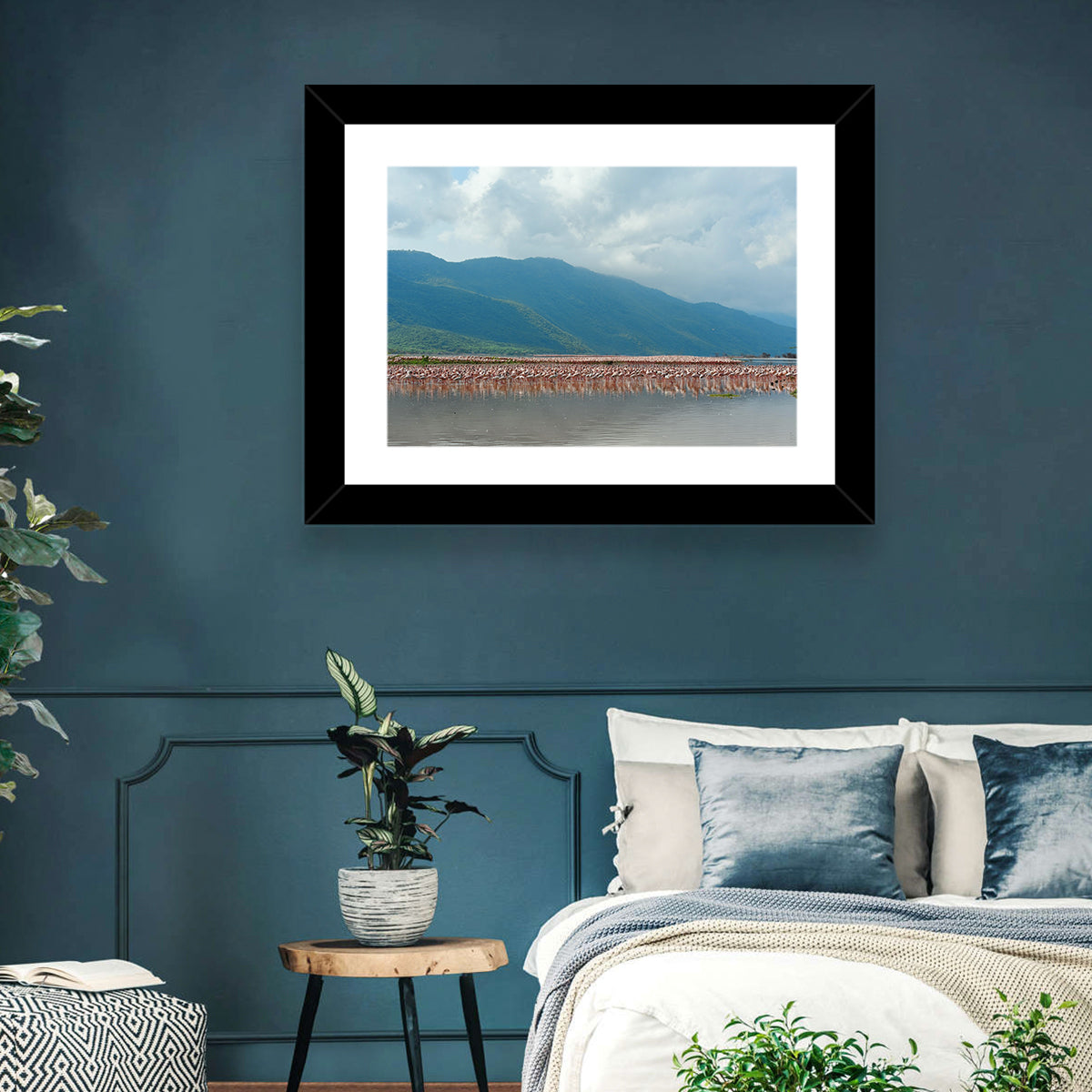 Flock of Flamingos at Lake Bogoria Wall Art