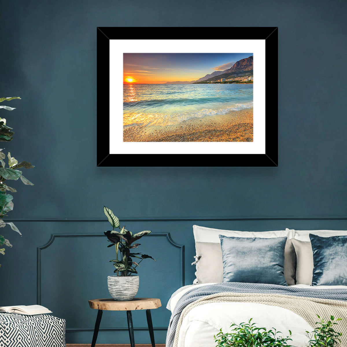 Makarska Pebble Beach Sunset Wall Art
