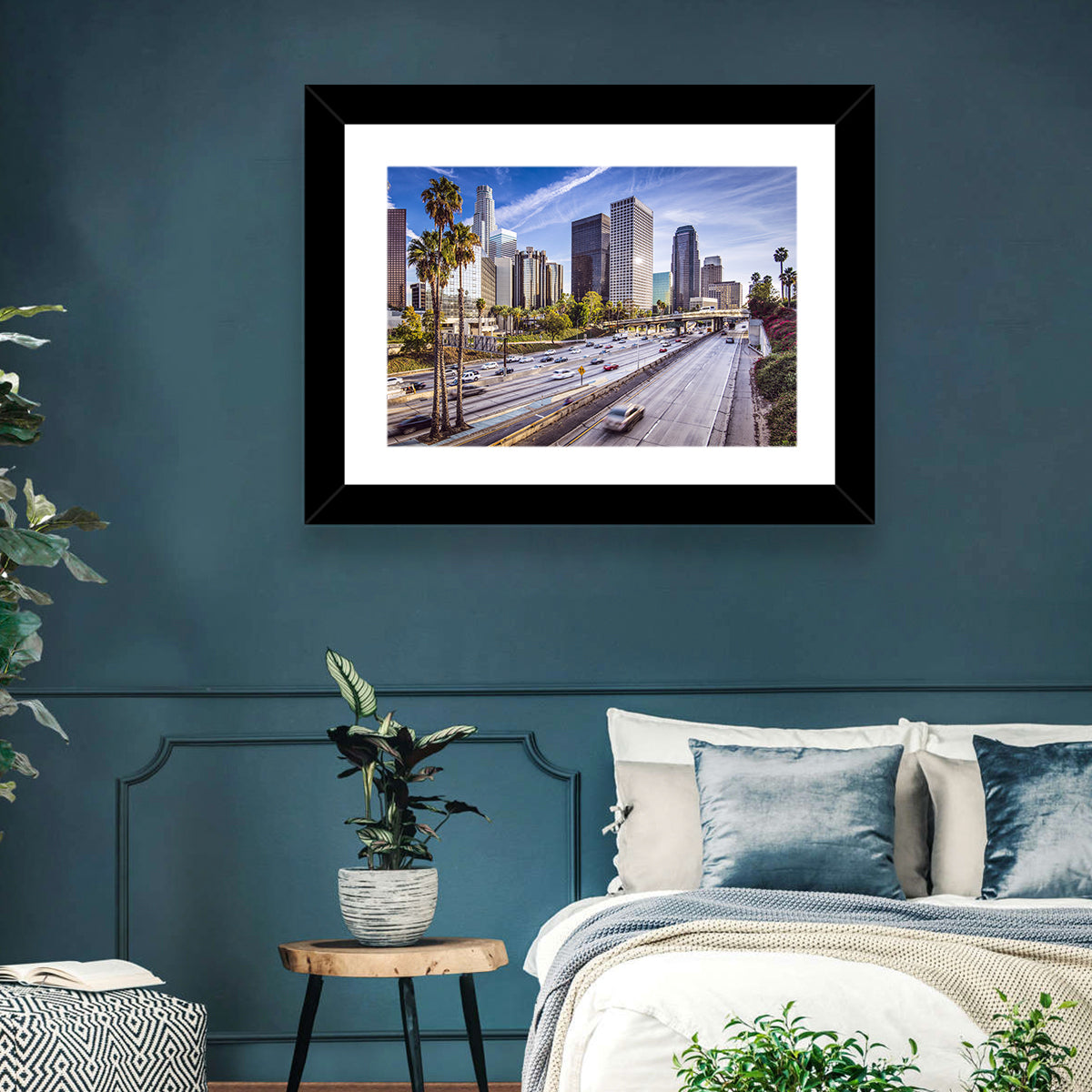 Los Angeles Freeway to Downtown Skyline Wall Art